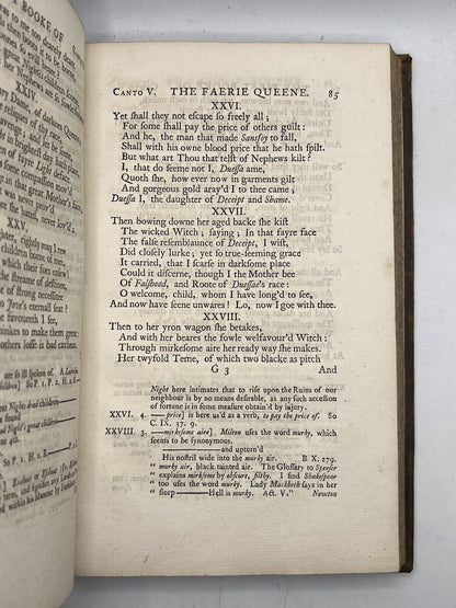 The Faerie Queene by Edmund Spenser 1758 Important Edition