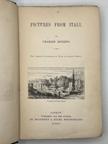 Pictures from Italy by Charles Dickens 1846 First Edition Original Cloth