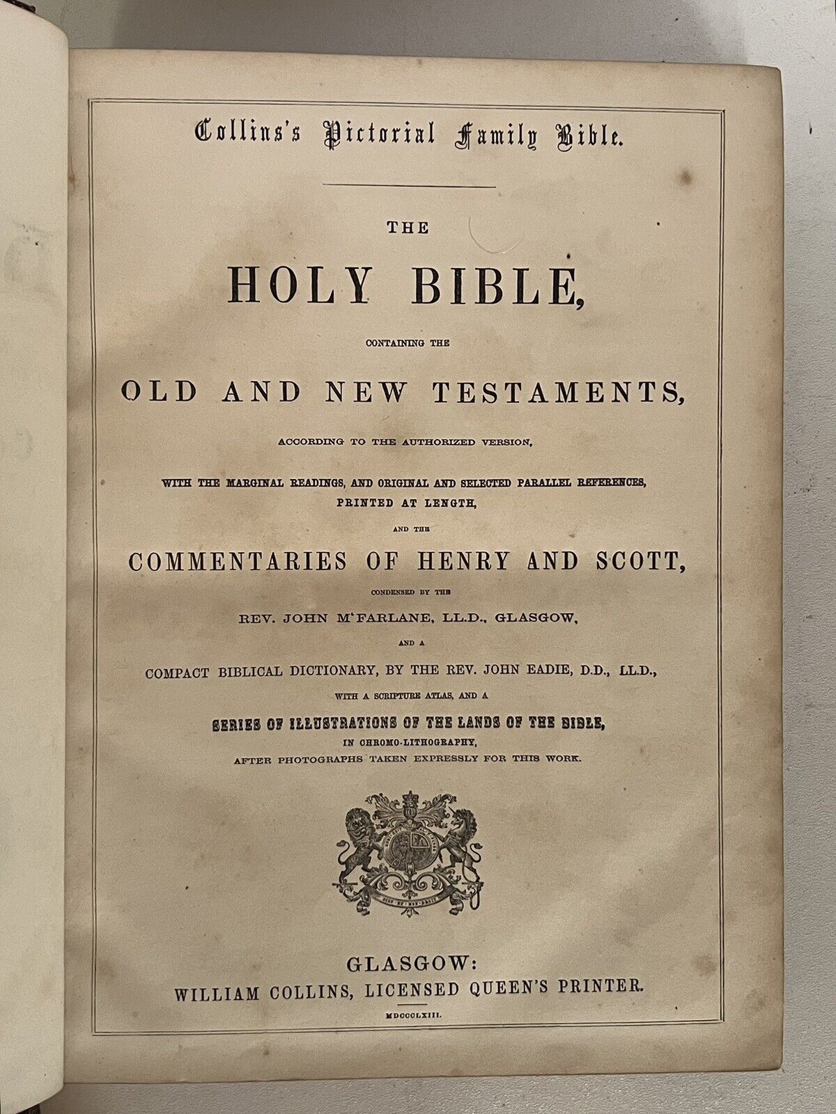 1863 Antique King James Bible