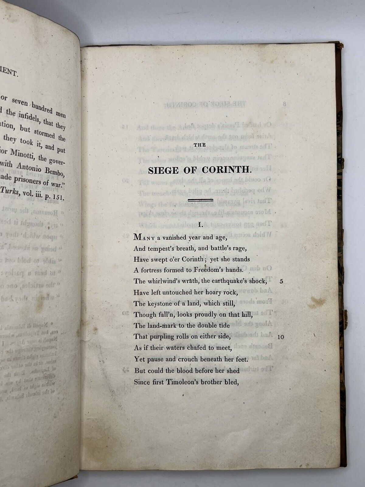 The Siege of Corinth and Parisina by Lord Byron 1816 First Edition First Issue