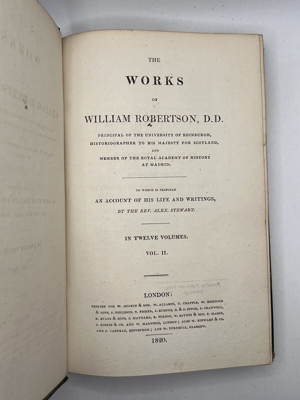 The Works of William Robertson 1820