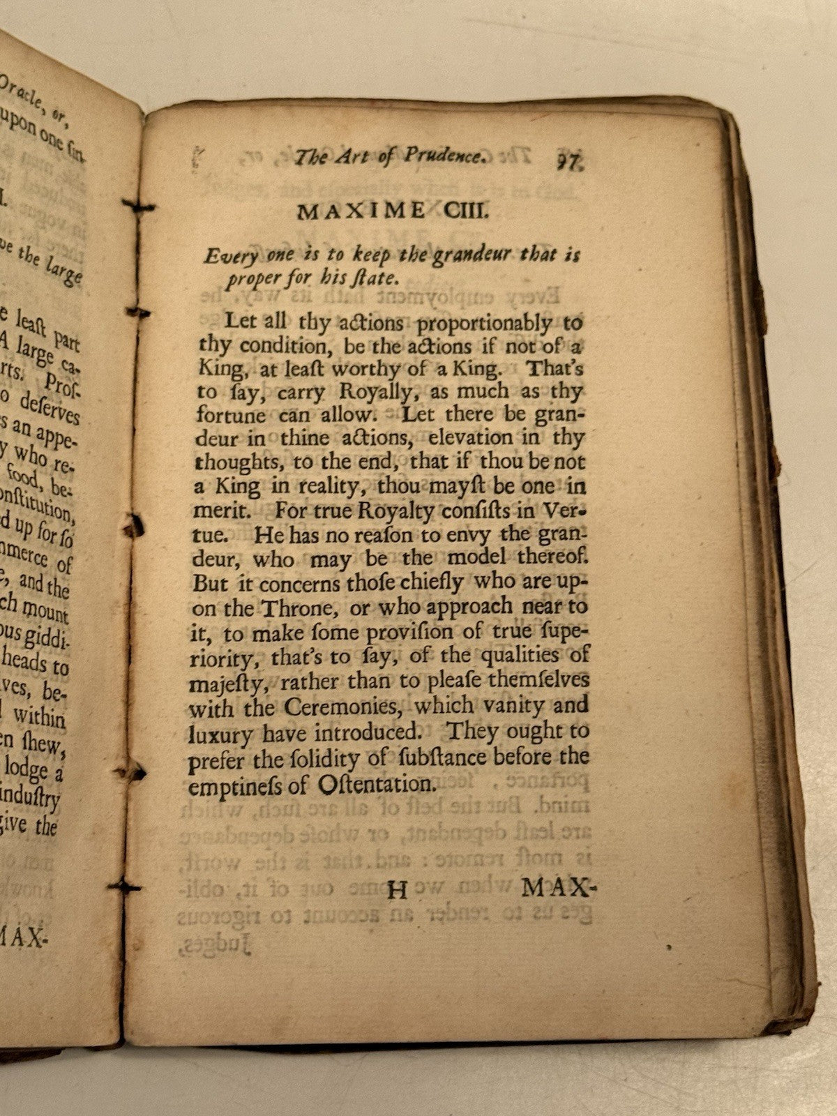 The Courtiers Manual Oracle by Baltazar Gracian 1685 First Edition in English