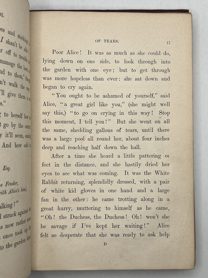 Alice's Adventures in Wonderland by Lewis Carroll 1867 First Edition