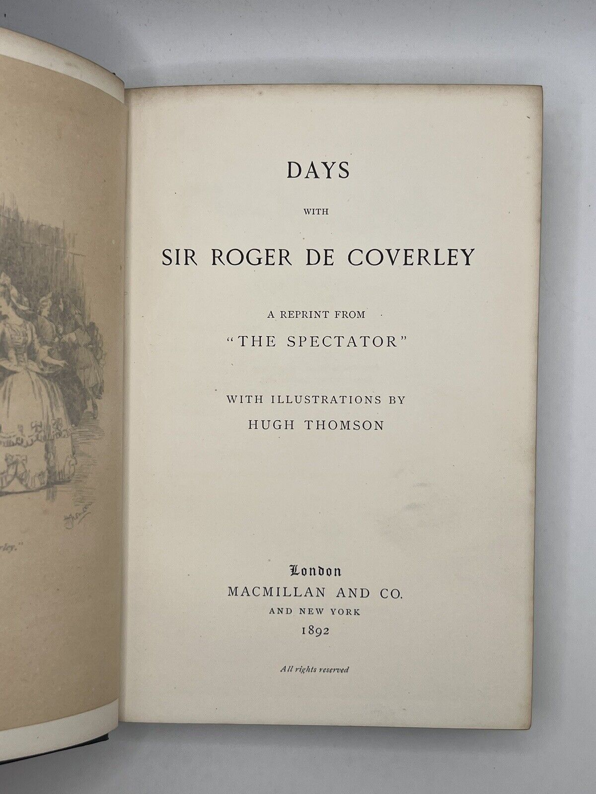 Days with Sir Roger de Coverley 1892 Hugh Thomson Illustrations