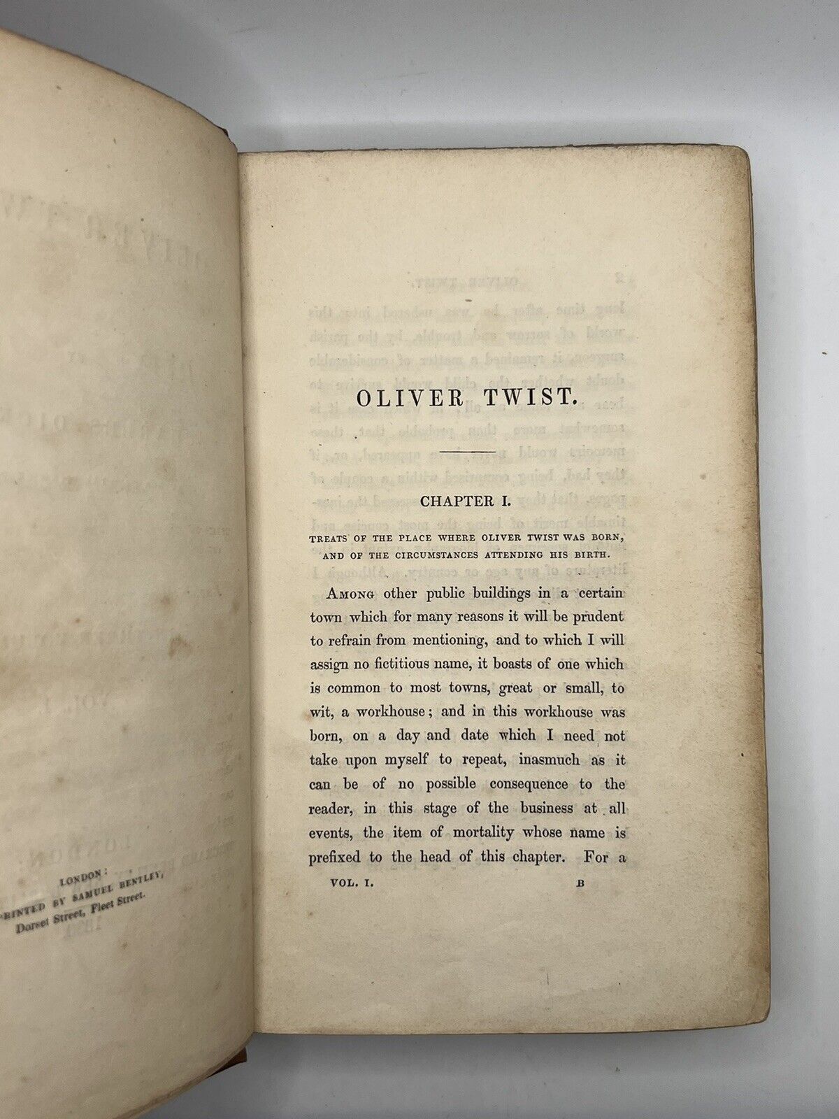 Oliver Twist by Charles Dickens 1838 First Edition in Original Cloth