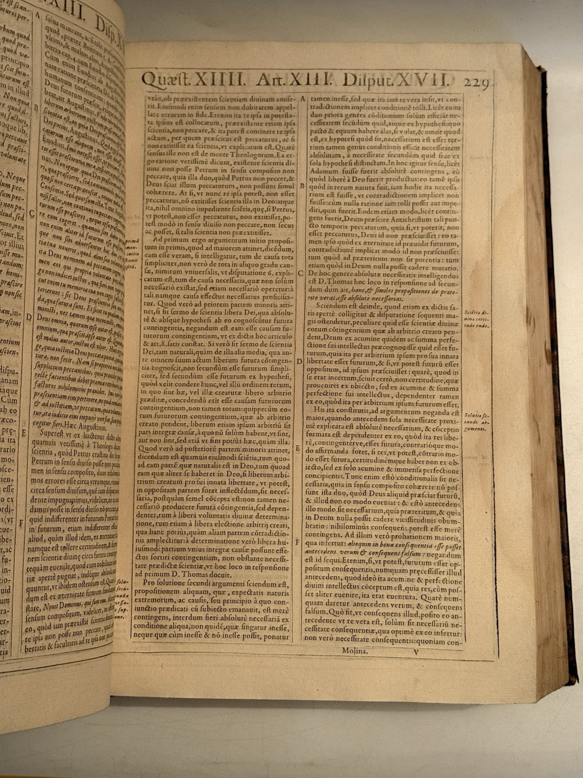 Luis de Molina's Commentary on Thomas Aquinas 1593 First Edition