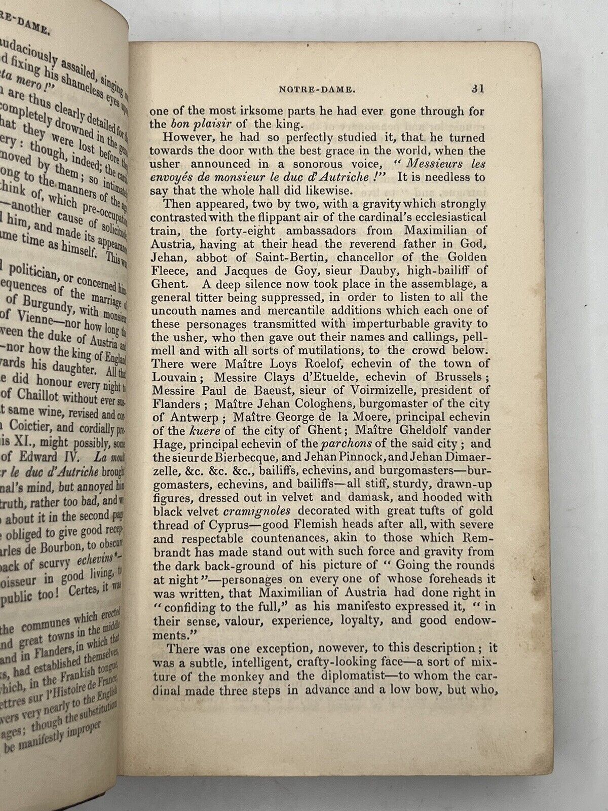 The Hunchback of Notre Dame by Victor Hugo 1840 Early English Edition Rare