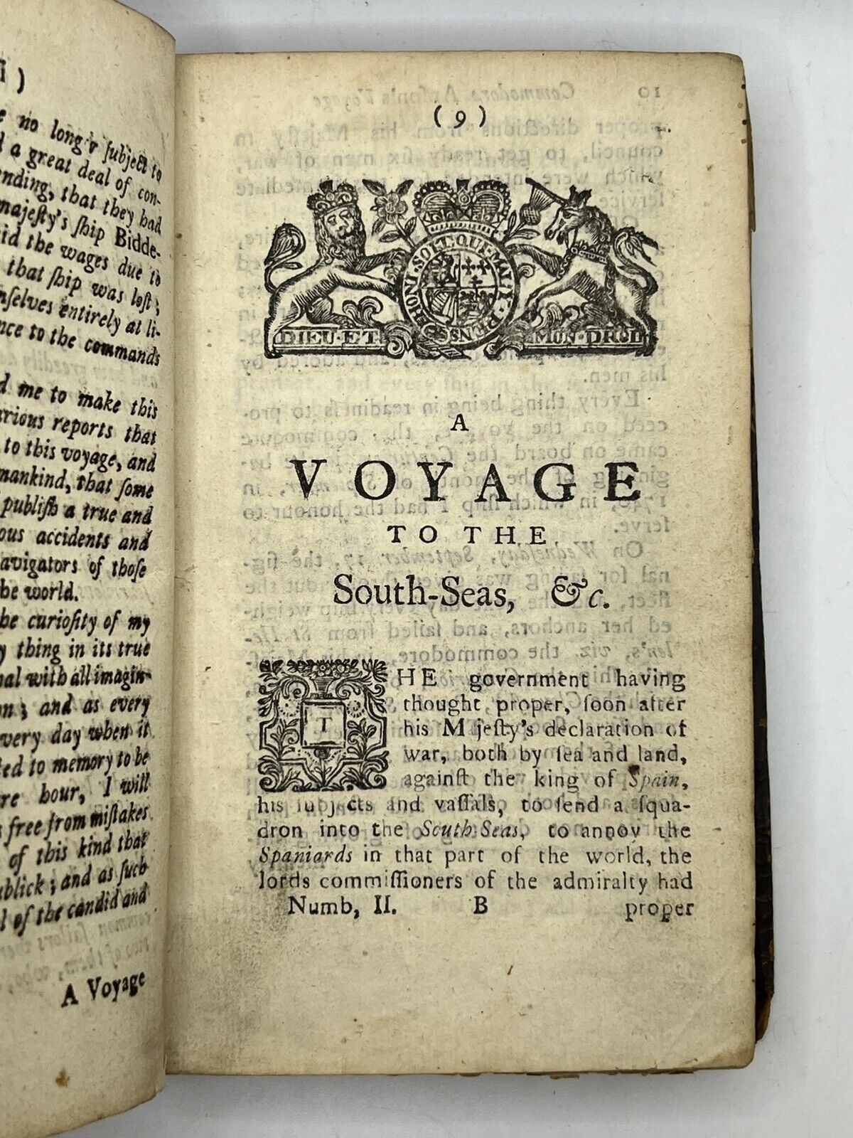 A Voyage to the South-Seas by Commodore Anson 1744 Pirated First Edition