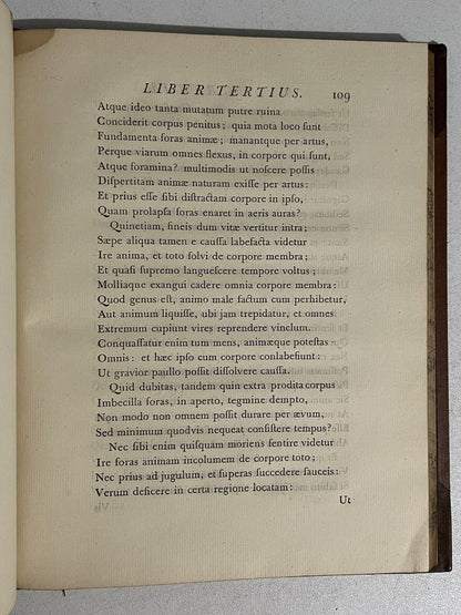 The Baskerville Lucretius 1772 First Edition Thus