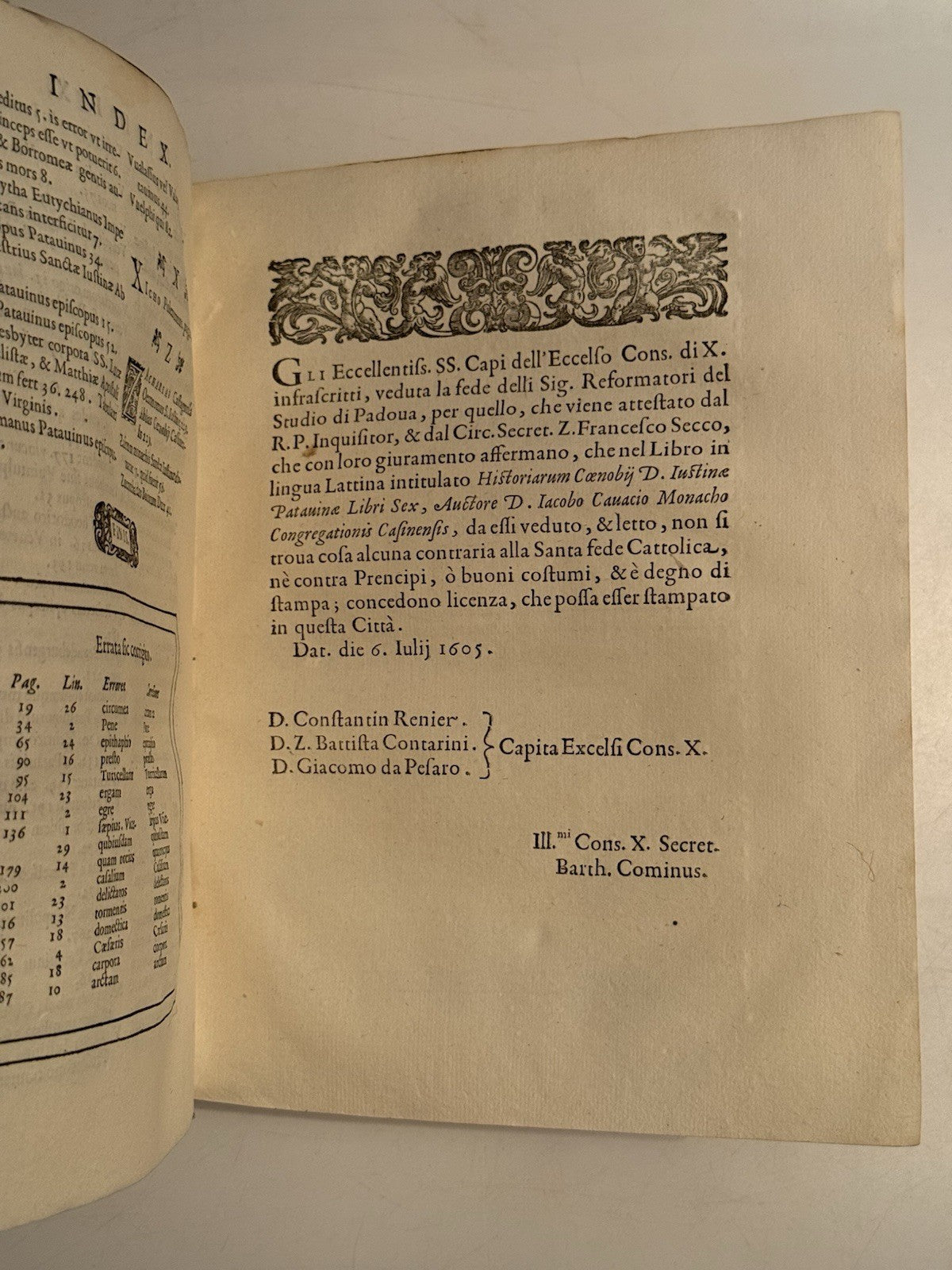 Patavino's History of the Benedictines 1606 First Edition