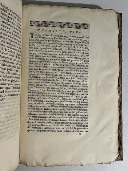 Themistius Orationes 1684 First Edition