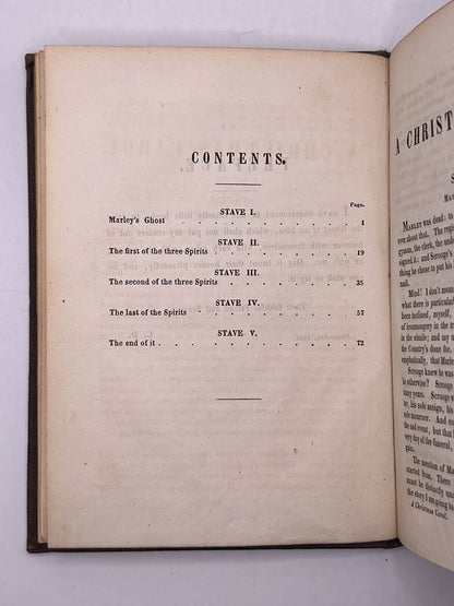 A Christmas Carol - Charles Dickens 1843 Tauchnitz First Edition in Original Cloth