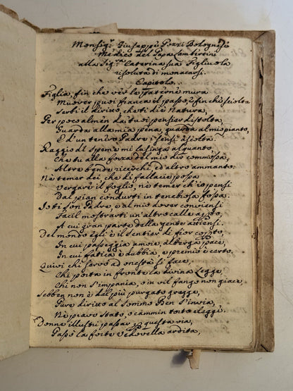 Italian Manuscript Book of Giuseppe Pozzi c1750-75
