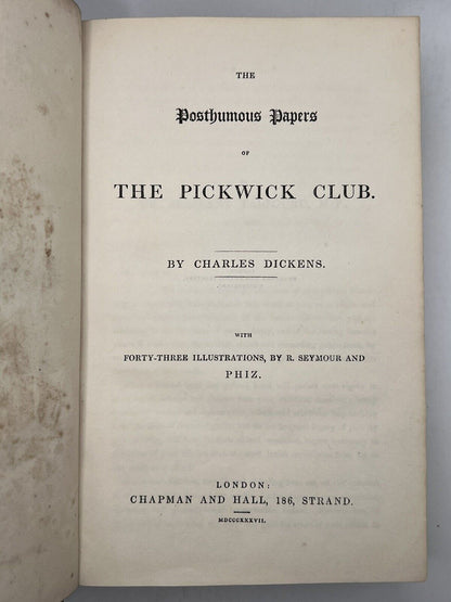 The Pickwick Papers by Charles Dickens 1837 First Edition Very Clean Copy