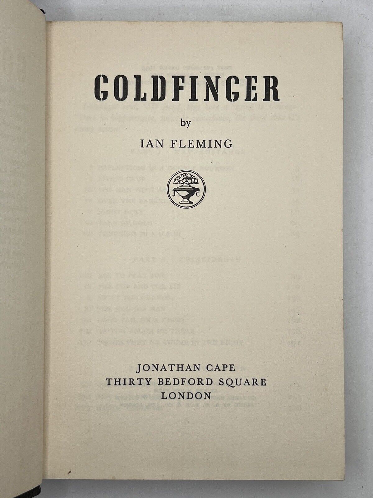 Goldfinger by Ian Fleming 1959 First Edition First Impression