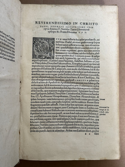 Eusebius' Church History 1544 Froben Press