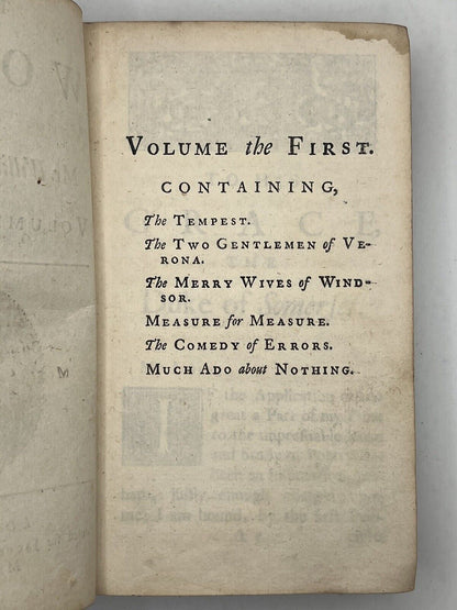 The Works of William Shakespeare 1714 Nicholas Rowe - Rare First Duodecimo Edition