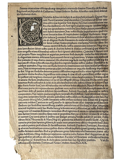 1519 Horace Post-Incunable with Contemporary Marginalia