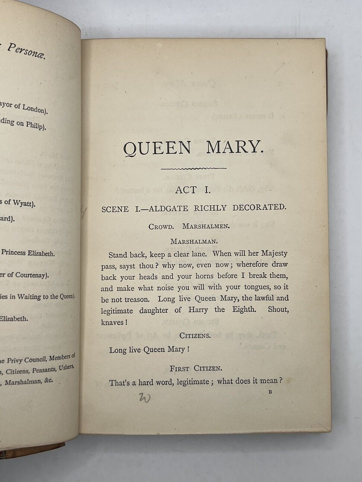 Queen Mary, A Drama by Alfred Tennyson 1875 Occult Provenance