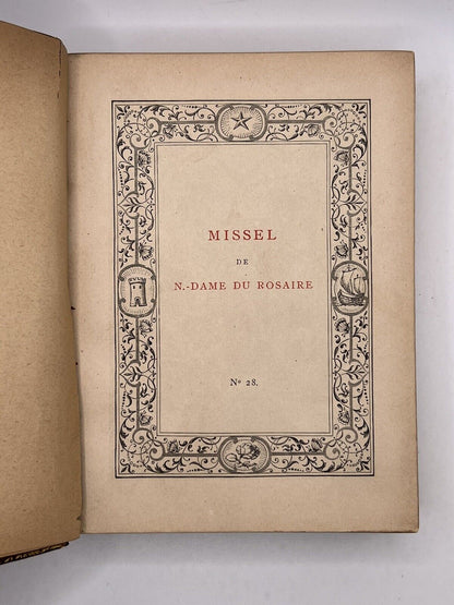 Catholic Missal 1887-1888; Finely Bound by Emile Rouselle