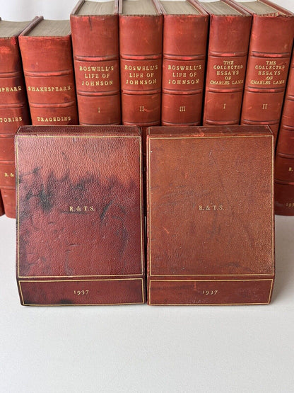 Bumpus Fine Bindings Set with Bookends: Shakespeare, Boswell, etc