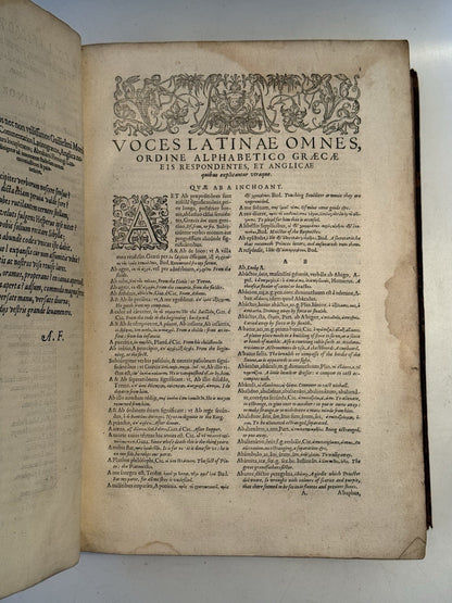 Trilingual Latin-Greek-English Lexicon by Guillaume Morel 1583