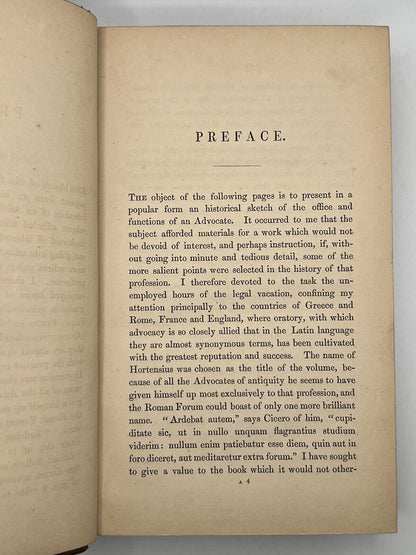 Hortensius: Or, the Advocate by William Forsyth 1849 First Edition