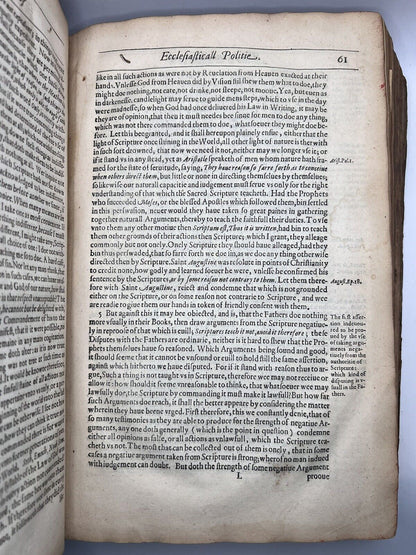 Of the Laws of Ecclesiastical Politie by Richard Hooker 1617