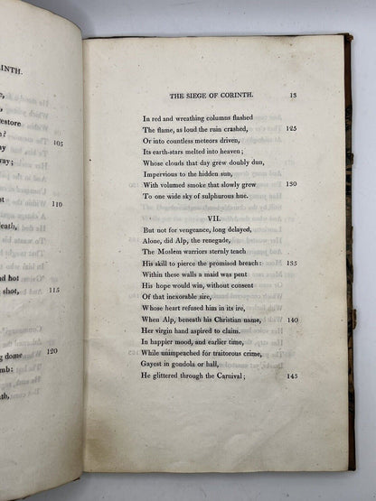 The Siege of Corinth and Parisina by Lord Byron 1816 First Edition First Issue