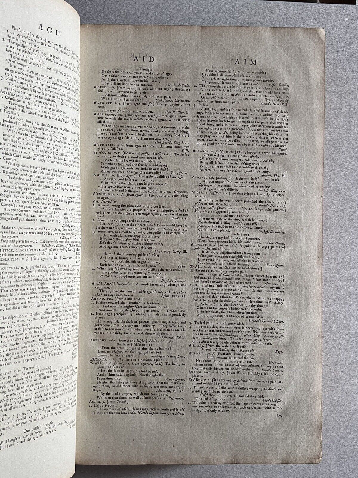 Samuel Johnson's Dictionary of the English Language 1784