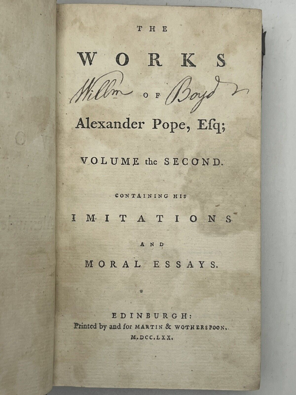 The Works of Alexander Pope 1770