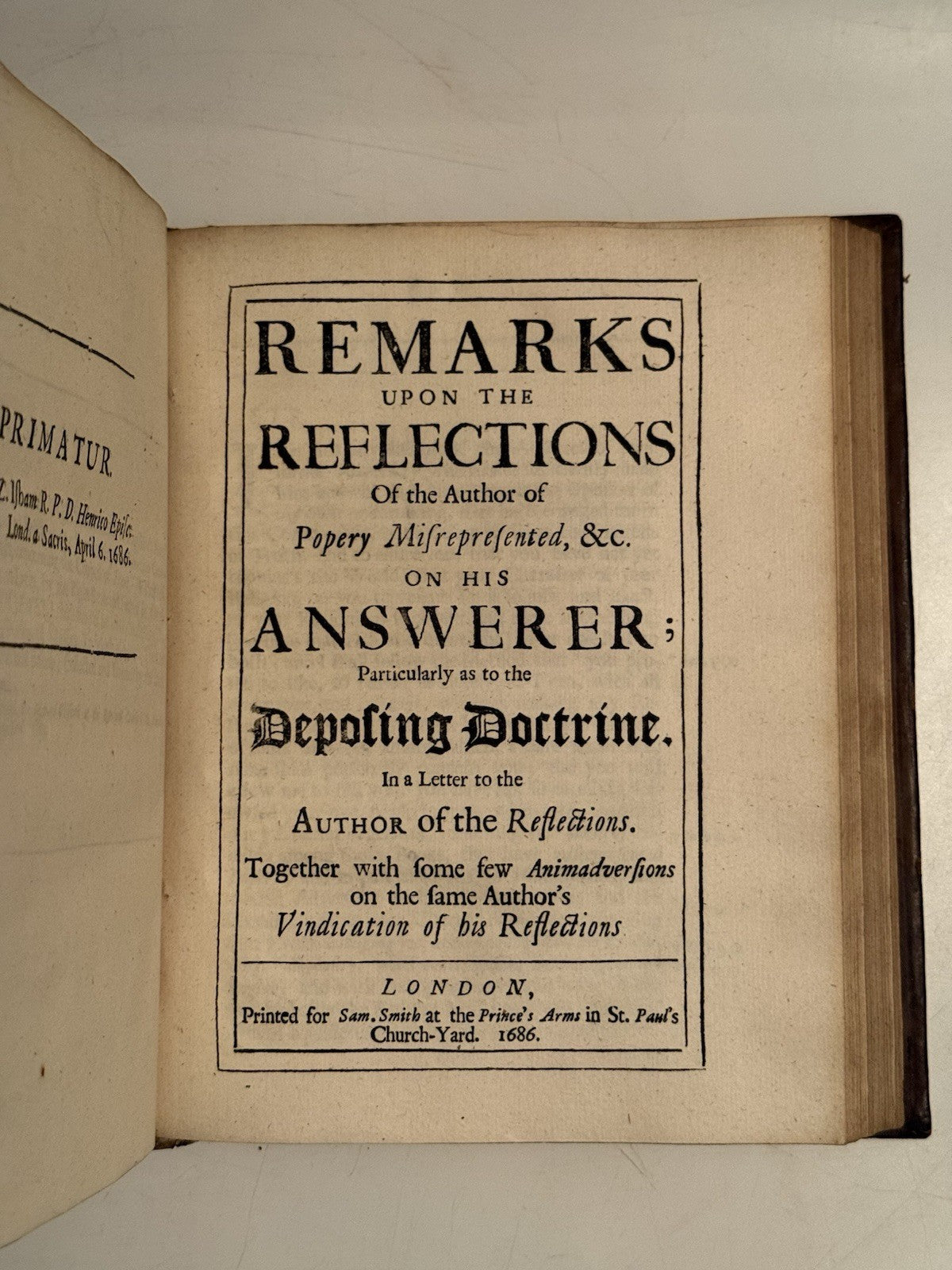 1685-8 Anglican vs Catholic Debate Sammelband