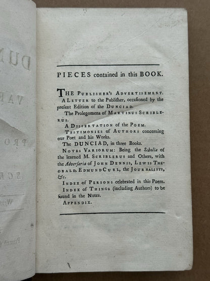 The Dunciad by Alexander Pope 1732