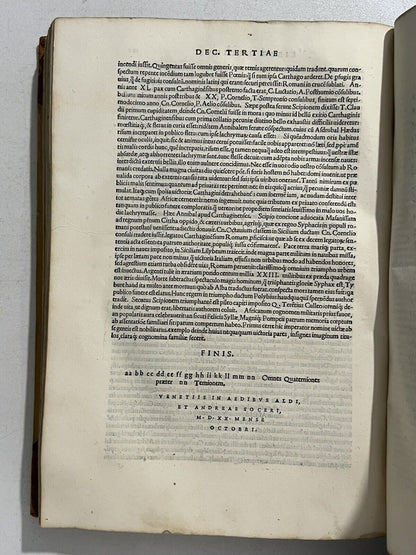 Livy & Polybius 1520-21 First Folio Aldine Press