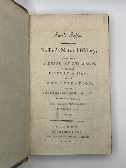 Buffon's Natural History of Birds, Fish, Insects & Reptiles 1792-3