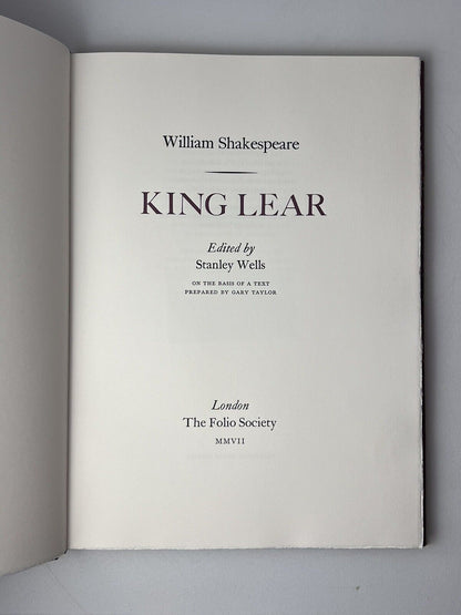 King Lear by William Shakespeare 2008 Folio Society, The Letterpress Shakespeare No. 1884