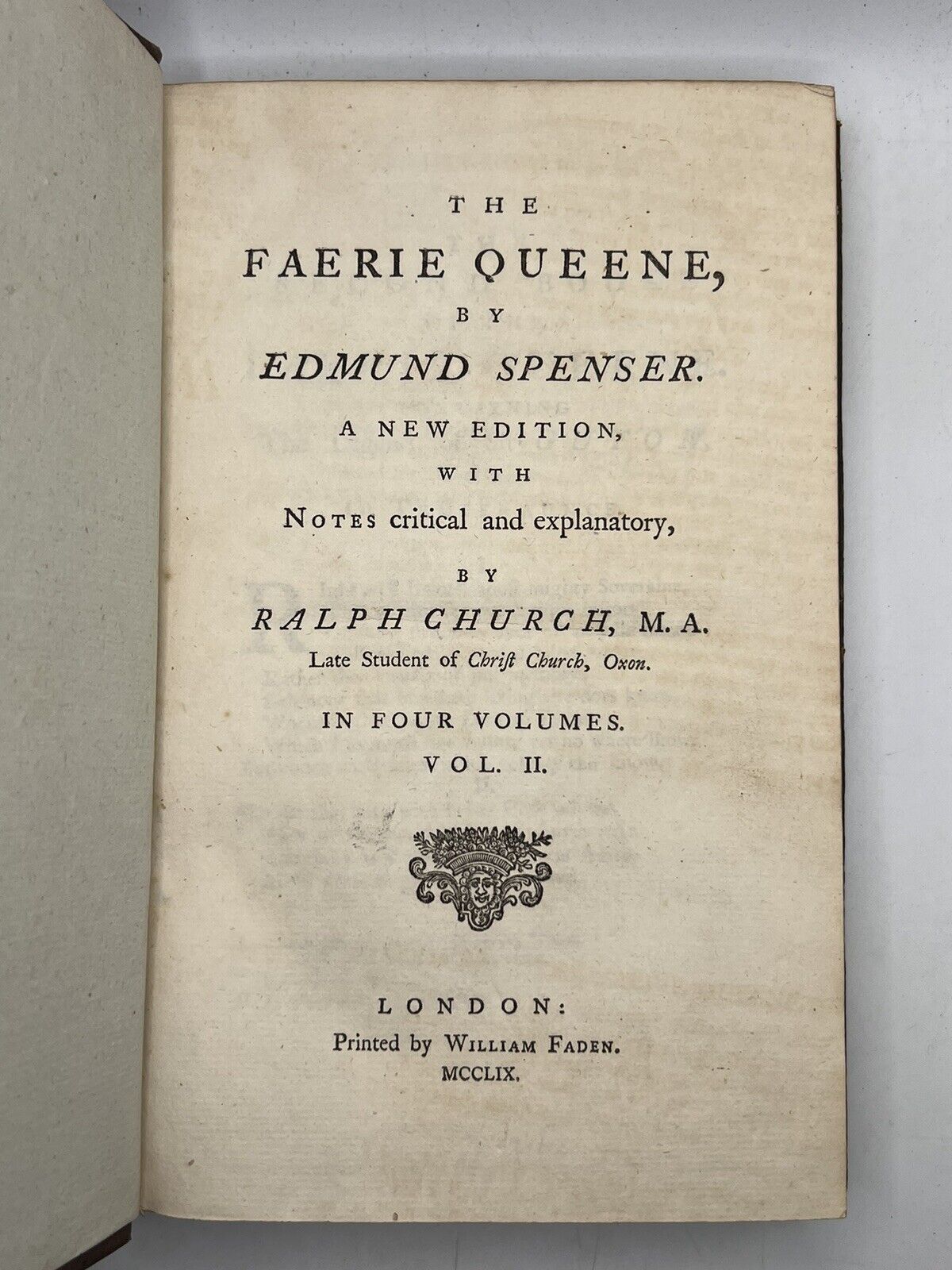 The Faerie Queene by Edmund Spenser 1758 Important Edition