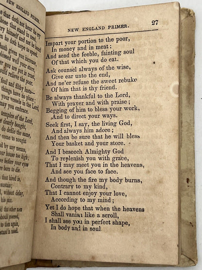 The New England Primer c.1854 Isaac Watts