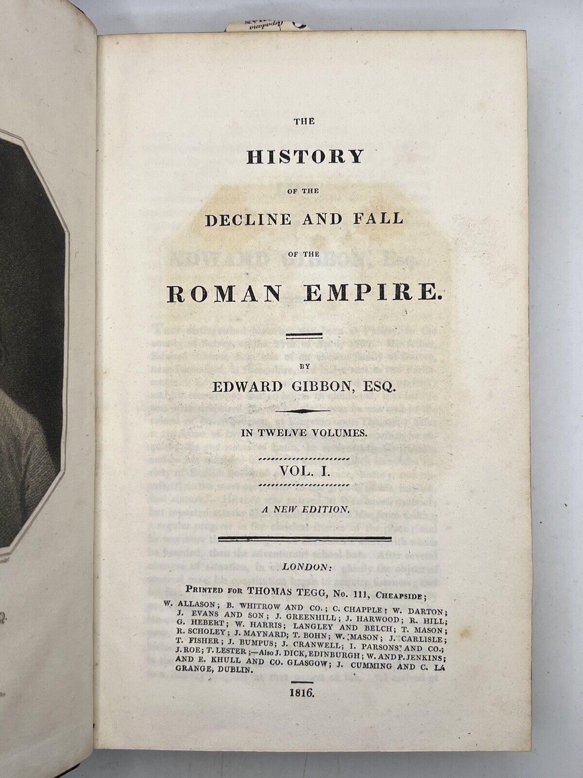 The Decline and Fall of the Roman Empire by Edward Gibbon 1816