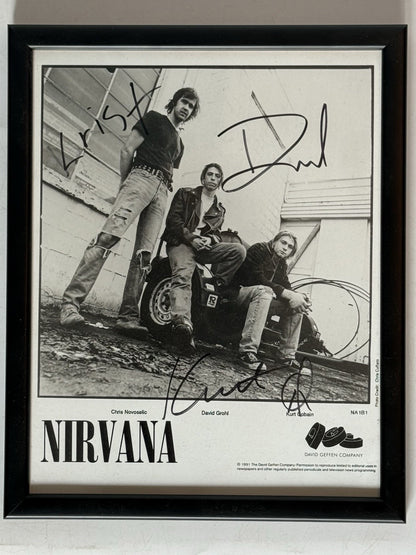 Nirvana Signed Promotional Photo with Kurt Cobain 1991