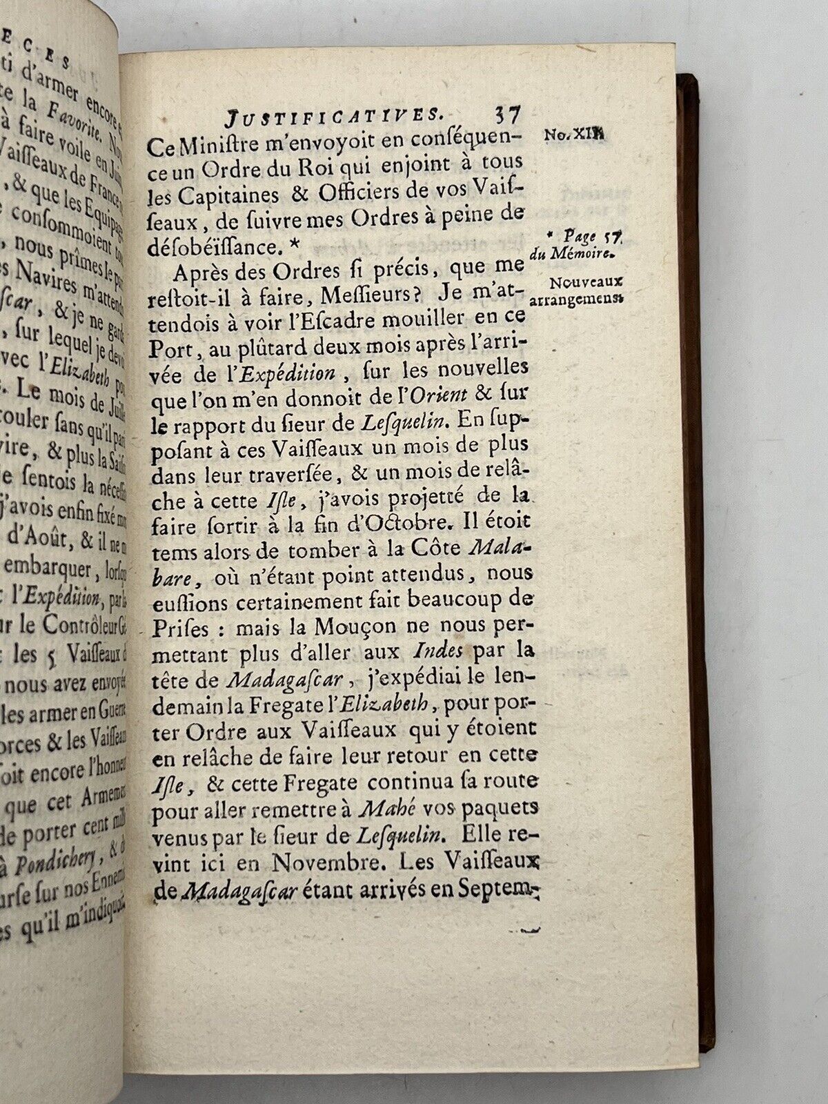 The Memoirs of Bourdonnais 1751 French & Indian History