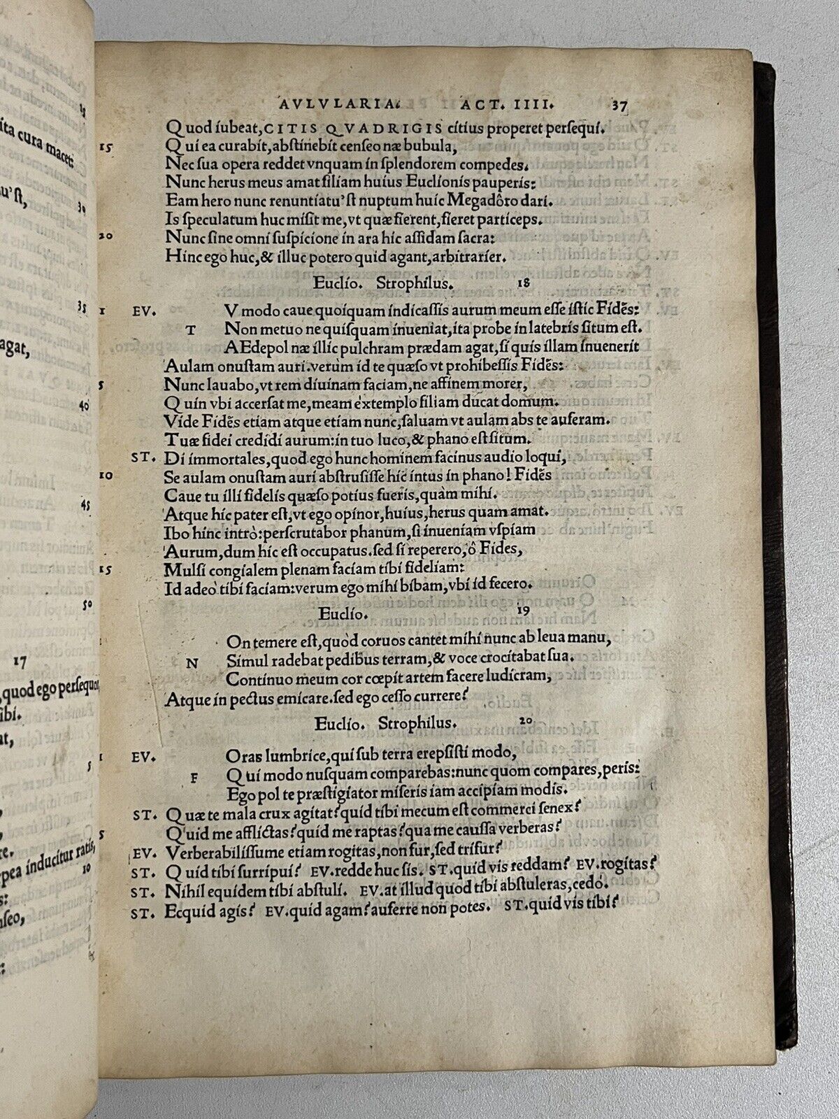 Plautus Comediae XX 1530 Estienne Folio