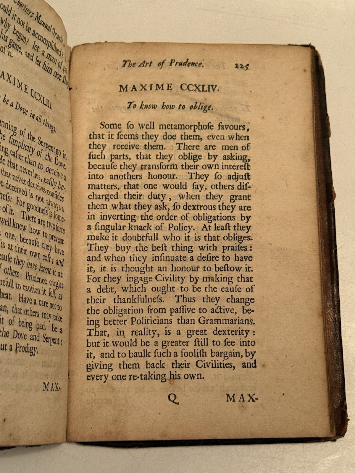 The Courtiers Manual Oracle by Baltazar Gracian 1685 First Edition in English