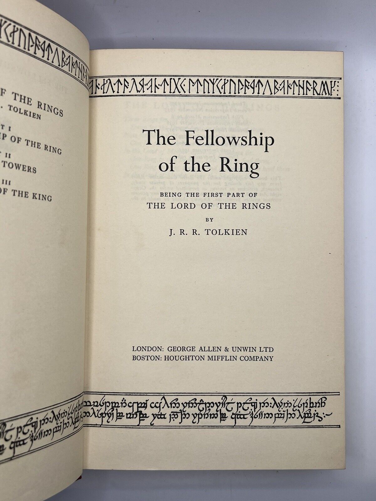 The Lord of the Rings by J.R.R. Tolkien; First Edition Set 11/8/7