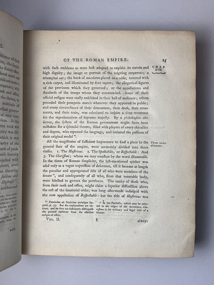 The Decline and Fall of the Roman Empire by Edward Gibbon 1776-88 First Edition