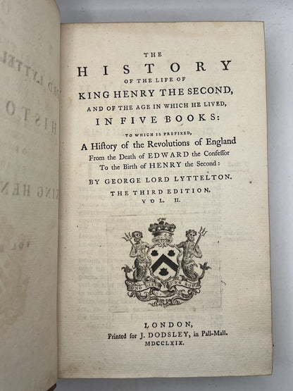 History of King Henry II by George Lord Lyttelton 1769