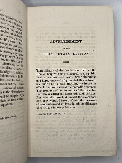 The Decline and Fall of the Roman Empire by Edward Gibbon 1819 in 12 Volumes