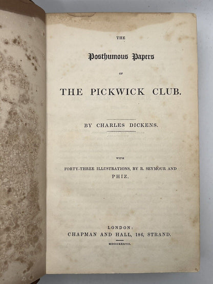 The Pickwick Papers by Charles Dickens 1837 First Edition Early State Buss Plates