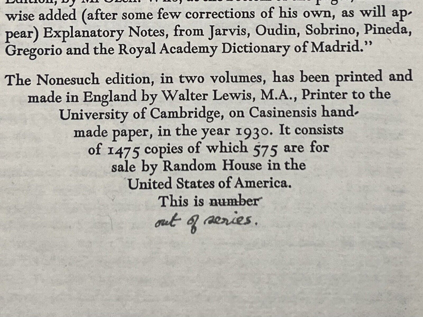 Don Quixote by Cervantes -  Nonesuch Press Limited Edition Proof Copy