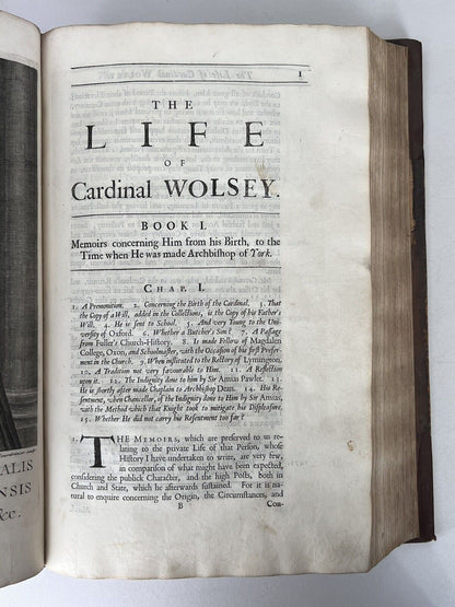 The Life of Cardinal Wolsey by Richard Fiddes 1724 First Edition